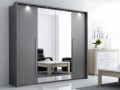 Wardrobe BREMA 209cm Lava+Mirror