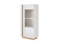 Ares 72 cm - 72/154/40 cm, Display cabinet, White gloss with oak 