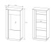 Ares 72 cm - 72/154/40 cm, Display cabinet, White gloss with oak 