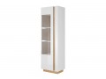 Ares 60 cm - 60/193.5/40 cm, Display cabinet, White gloss with oak 