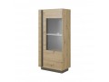 Ares 72 cm - 72/154/40 cm, Display cabinet,  Oak + Grey.