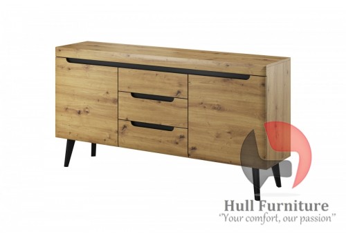 Adele - Sideboard - 160 / 83 / 40 cm, artisan oak + black trim