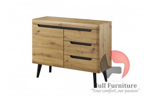 Adele - Sideboard - 107 / 83 / 40 cm, artisan oak + black trim