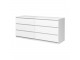 Nina - Wide Chest of 6 Drawers (3+3) in White High Gloss