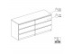 Nina - Wide Chest of 6 Drawers (3+3) in White High Gloss