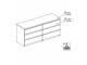 Nina - Wide Chest of 6 Drawers (3+3) in White High Gloss