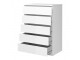 Nina - biała wąska Nina - Chest of 5 Drawers in White High Gloss 	Nina - Chest of 5 Drawers in White High Gloss komoda 5S wysoki