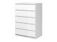 Nina - biała wąska Nina - Chest of 5 Drawers in White High Gloss 	Nina - Chest of 5 Drawers in White High Gloss komoda 5S wysoki