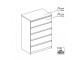 Nina - biała wąska Nina - Chest of 5 Drawers in White High Gloss 	Nina - Chest of 5 Drawers in White High Gloss komoda 5S wysoki