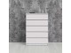 Nina - biała wąska Nina - Chest of 5 Drawers in White High Gloss 	Nina - Chest of 5 Drawers in White High Gloss komoda 5S wysoki