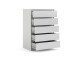 Nina - biała wąska Nina - Chest of 5 Drawers in White High Gloss 	Nina - Chest of 5 Drawers in White High Gloss komoda 5S wysoki