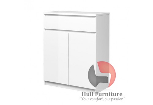 Nina - Sideboard - 1 Drawer 2 Doors in White High Gloss