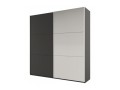 RODOS 200 cm tall wardrobe, graphite-dark grey + mirror 