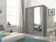 Maya wardrobe 200cm, 1 large mirror, grey matt