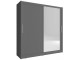 Maya wardrobe 200cm, 1 large mirror, grey matt