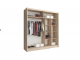 Maya wardrobe 200cm, 1 large mirror, grey matt