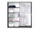 TITAN wardrobe 200cm, black/white gloss + large mirror + LED