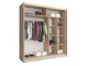 Maya I Alu wardrobe 200cm, 1 large mirror, grey matt