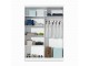 BRANDY wardrobe 150cm, white mat + white glass + large mirror