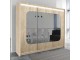 BELITA wardrobe 250cm, sonoma oak + mirrors + led lights