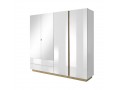 Ares - 4 Door 2 Drawer Mirrored Wardrobe,  220 cm  x 202,4 cm  x 54 cm