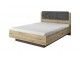 Ares - Kingsize Bed in white with an Oak Trim, 164.5 cm x 104.5 cm x 210.5 cm