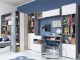 Simba - Bookcase, 45/ 190 / 40 cm - Concrete / White Lux / Oak