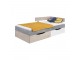 Simba - Bed, 204 / 75 / 124cm - Concrete / White Lux / Oak 