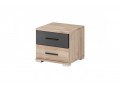 Madison - 2 Drawer Bedside Table - Sand Remo Sand + Black -  40/ 44.5/ 40cm