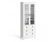 BARCELONA - Barcelona cabinet 2 doors w/glass + 3 drawers in White. W 778.5 x H 1990 x D 325 mm, FREE UK DELIVERY