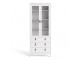 BARCELONA - Barcelona cabinet 2 doors w/glass + 3 drawers in White. W 778.5 x H 1990 x D 325 mm, FREE UK DELIVERY