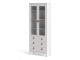 BARCELONA - Barcelona cabinet 2 doors w/glass + 3 drawers in White. W 778.5 x H 1990 x D 325 mm, FREE UK DELIVERY