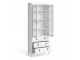 BARCELONA - Barcelona cabinet 2 doors w/glass + 3 drawers in White. W 778.5 x H 1990 x D 325 mm, FREE UK DELIVERY