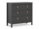 BARCELONA - Chest 3 drawers in Black. W 821 x H 797 x D 384 mm, FREE UK DELIVERY