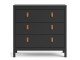 BARCELONA - Chest 3 drawers in Black. W 821 x H 797 x D 384 mm, FREE UK DELIVERY