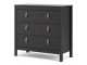 BARCELONA - Chest 3 drawers in Black. W 821 x H 797 x D 384 mm, FREE UK DELIVERY