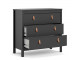 BARCELONA - Chest 3 drawers in Black. W 821 x H 797 x D 384 mm, FREE UK DELIVERY