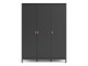 BARCELONA - Wardrobe with 3 doors in Black. W 1498 x H 1990 x D 584 mm, FREE UK DELIVERY