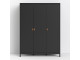 BARCELONA - Wardrobe with 3 doors in Black. W 1498 x H 1990 x D 584 mm, FREE UK DELIVERY