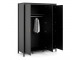 BARCELONA - Wardrobe with 3 doors in Black. W 1498 x H 1990 x D 584 mm, FREE UK DELIVERY