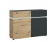 LUCI - Luci 2 door 2 drawer cabinet (including LED lighting) in Platinum and Oak. W 1204 x H 901 x D 400 mm, FREE UK DELIVERY 