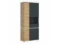 LUCI - 4 door tall display cabinet RH (including LED lighting) in Platinum and Oak. W 904 x H 1990 x D 400 mm, FREE UK DELIVERY 