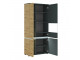 LUCI - 4 door tall display cabinet RH (including LED lighting) in Platinum and Oak. W 904 x H 1990 x D 400 mm, FREE UK DELIVERY 