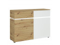 LUCI - Luci 2 door 2 drawer cabinet (including LED lighting) in White and Oak. W 1204 x H 901 x D 400 mm, FREE UK DELIVERY 