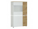 LUCI - Luci 4 doors low display cabinet (incl. LED lighting) in White and Oak. W 904 x H 1460 x D 400 mm, FREE UK DELIVERY