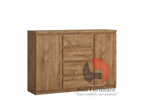 FRIBO - 2 door 4 drawer sideboard in Oak. W 1354 x H 929 x D 400 mm, FREE UK DELIVERY 