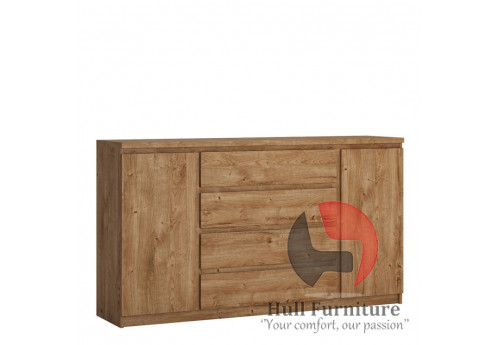 FRIBO - 2 door 4 drawer WIDE sideboard in Oak. W 1654 x H 929 x D 400 mm, FREE UK DELIVERY