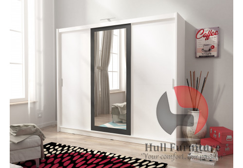 VICTORIA II 250cm-White - Sliding door wardrobe with mirror