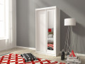 ALASKA 100 cm - White - Sliding door wardrobe with mirror