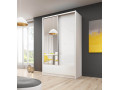 Aron I 154cm - White gloss - Sliding Door Wardrobe with2 drawers 